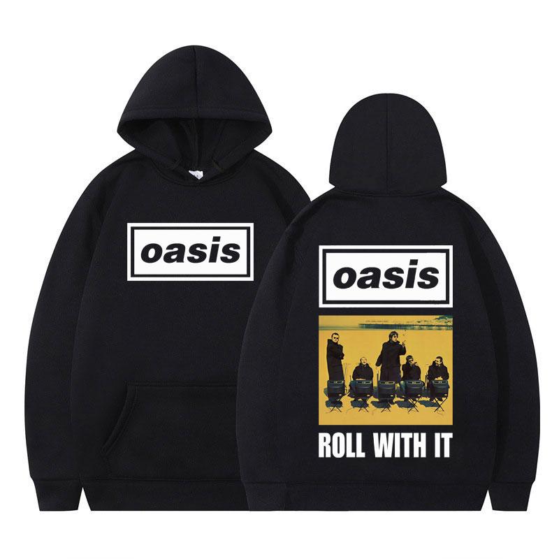 OASIS Live 25 Tour Vintage Hoodies Men Fashion Hip-hop  Oversized Tracksuit Gothic Punk High Quality Pullover Streetwear