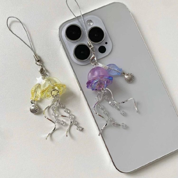 Unique Jellyfish Phone Accessory Acrylic Mobile Strap Phone Pendant for Adding a Touch of Oceanic Charm to Your Outfits