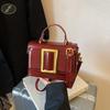 PU Hand-held Small Square Bag 2026 New Women's Casual Mini Crossbody Bags Retro Solid Color Buckle One Shoulder Pack