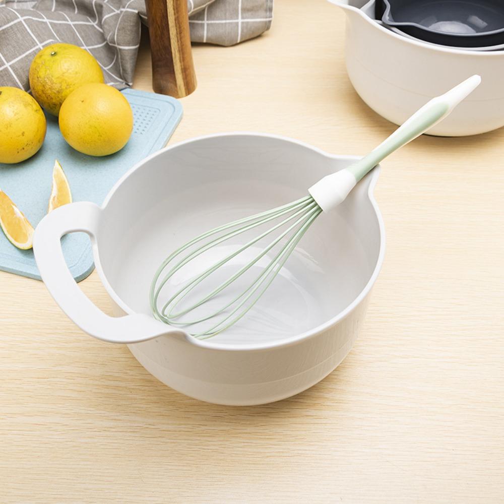 4pcs/set Plastic Salad Bowl with Handle Snacks Basin Multiple Capacities Mixing Bowl Set  Fruits
