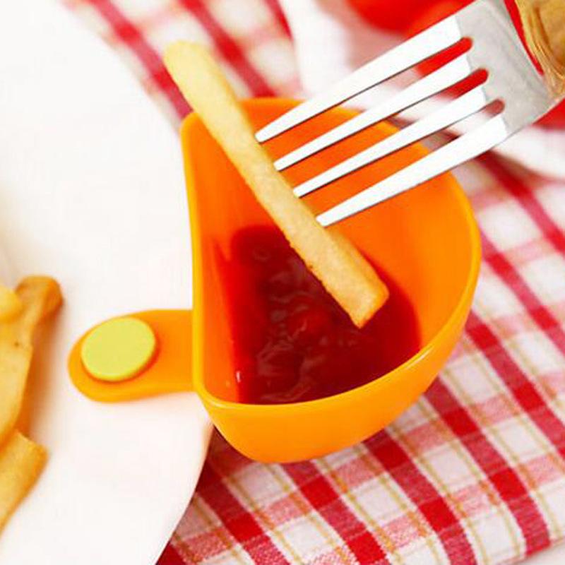 1pcs Dip Clip Bowl Container Dish Plate Can Hold Seasoning Dishes Salad Seasoning Box Dipping Sauce Bowl Holder Kitchen Gadget