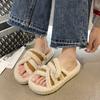 Fashion 2024 New Winter Furry Slippers Fashion Open Toe Comfortable Slippers Women's Indoor Cotton Shoes Fluffy Warm Home Slippers