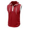 Henley Canotte da Uomo Tinta Unita Senza Maniche da Allenamento con Cappuccio Camicia Estiva con Scollo a V Abbottonata T-shirt da Ginnastica con Cappuccio Attive per Uomo T-shirt Senza Maniche in Maglia Waffle