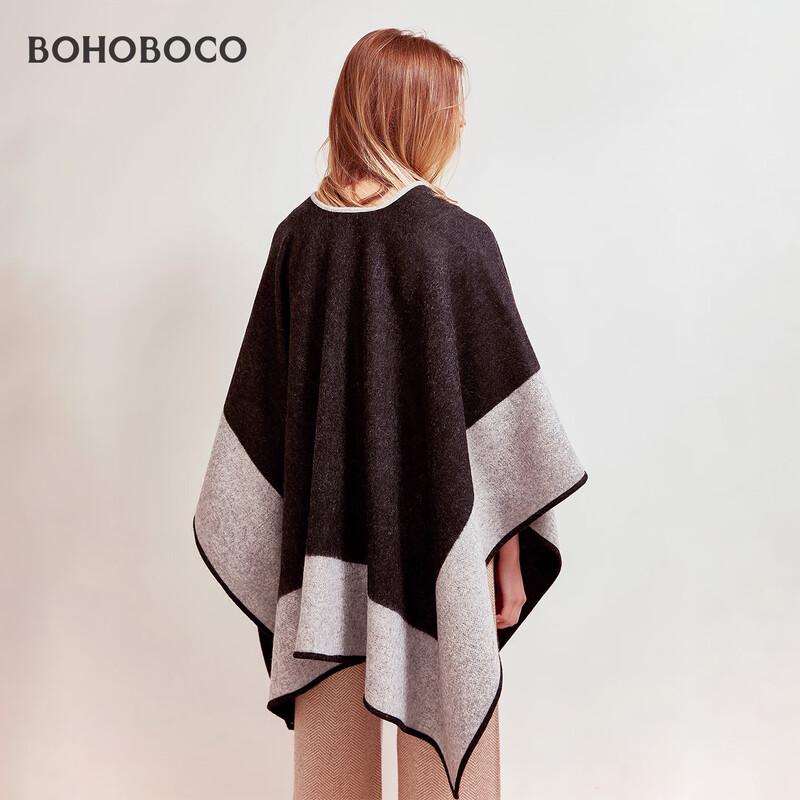 BOHOBOCO Damen Umhang Schal aus reiner Wolle