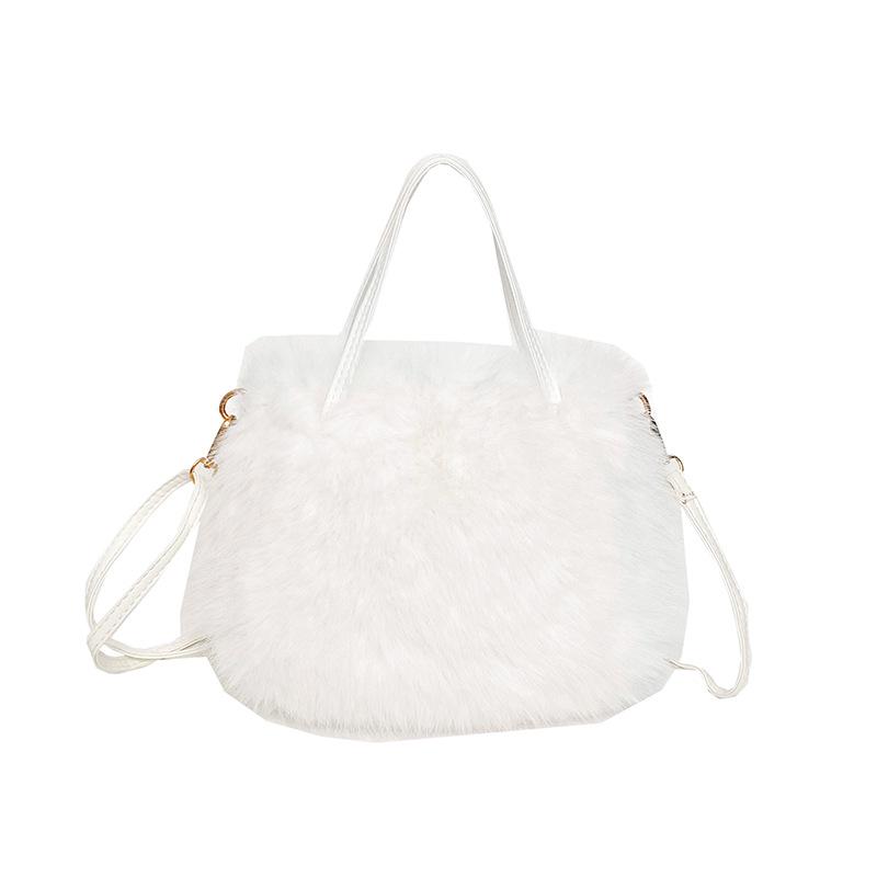 

Новая модная пушистая плюшевая сумка через плечо квадратной формы с бисером - Универсальная и стильная для поездок на работу