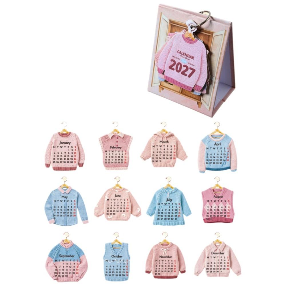 Clothing Shaped 2027 Desktop Calendar Mini Time Manegement Organizers School Office Supplies