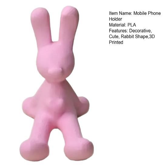 3D Printed Mobile Phone Holder, Cute Rabbit Phone Stand for Desk And Travel, Universal Phone Stand Ornament for Home Office