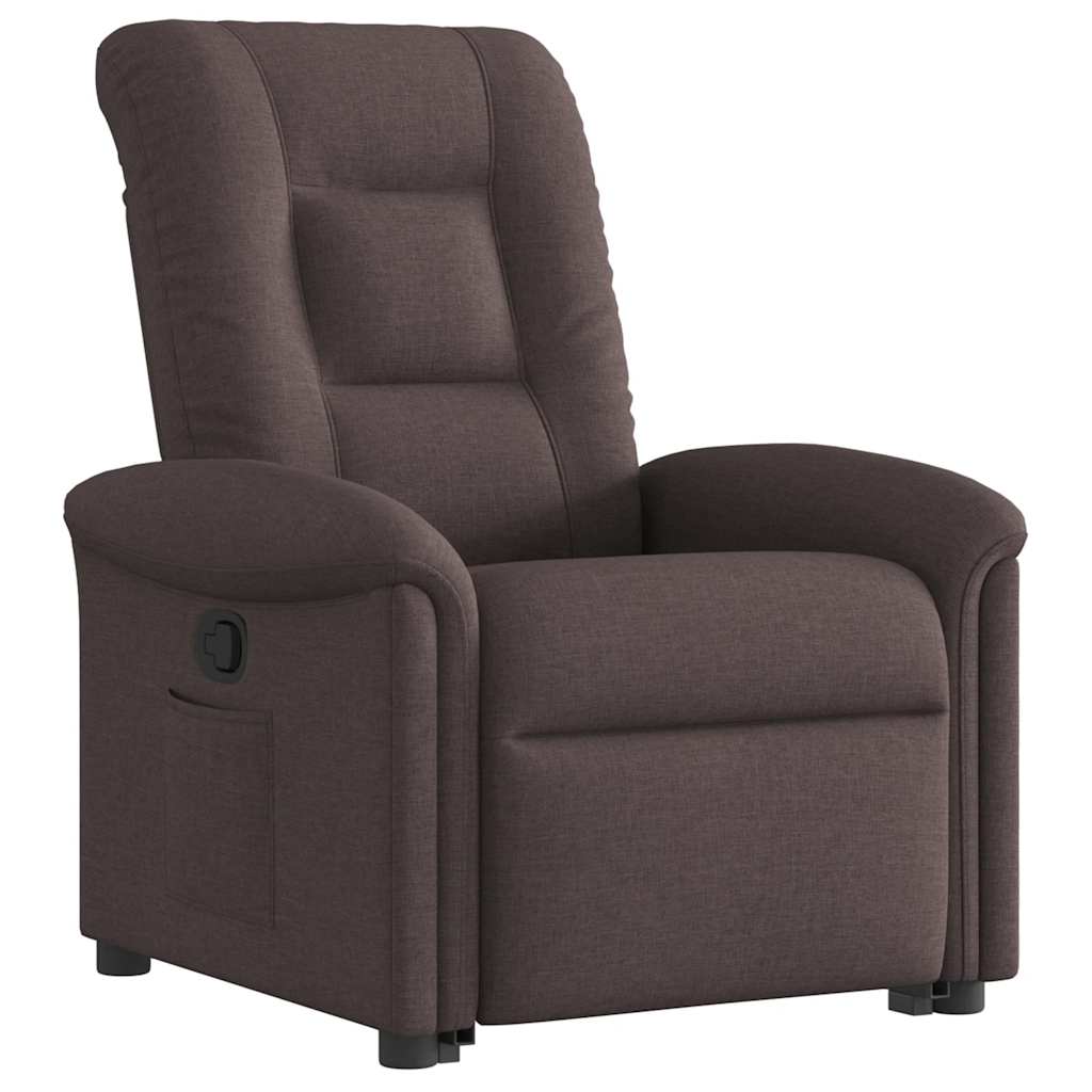 Relax Chair with Rising Function by Dark Brown Fabric