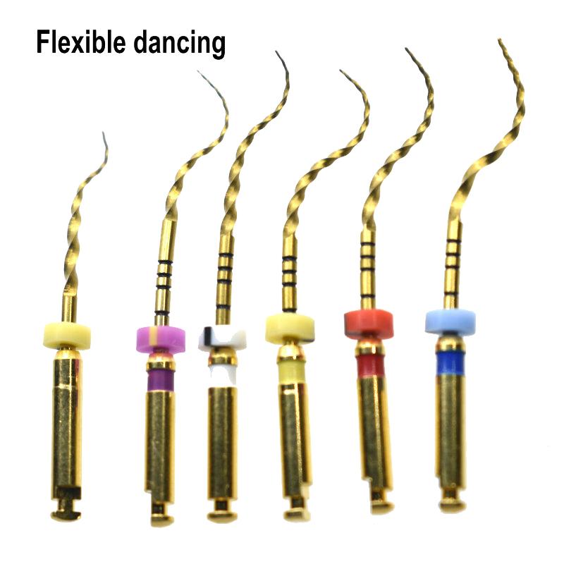 Instrument dentaire Super fichiers fichiers en or moteur universel utiliser des fichiers rotatifs canal radiculaire dondontique doré outil de dentiste NITI