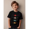 Boys Pilot Airplane Graphic Short Sleeve T-Shirt Propeller Jet Helicopter Print Summer Casual Tee
