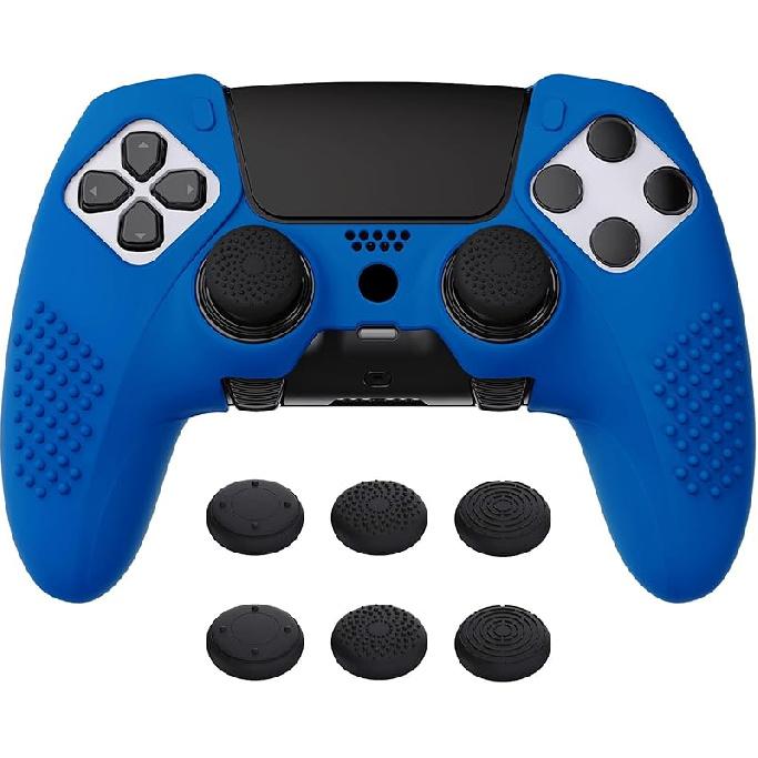 PlayVital 3D Studded Edition Anti-Slip Silicone Cover Case for ps5 Edge Controller, Soft Rubber Protector Skin for ps5 Edge Wireless Controller with