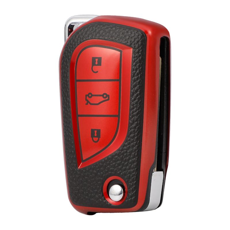 Tpu Key Case For Toyota Corolla Levin Verso Yaris 2014 Auris Aygo Rav4 Scion Leather Folding Car Accessories