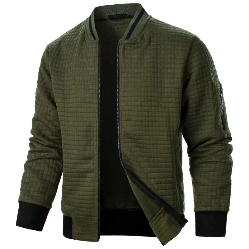Herren Langarm Reißverschluss Jacken Mäntel Stehkragen Sweatshirts Outdoor Streetwear Herbst Warm Einfarbig Baseballjacke Herren