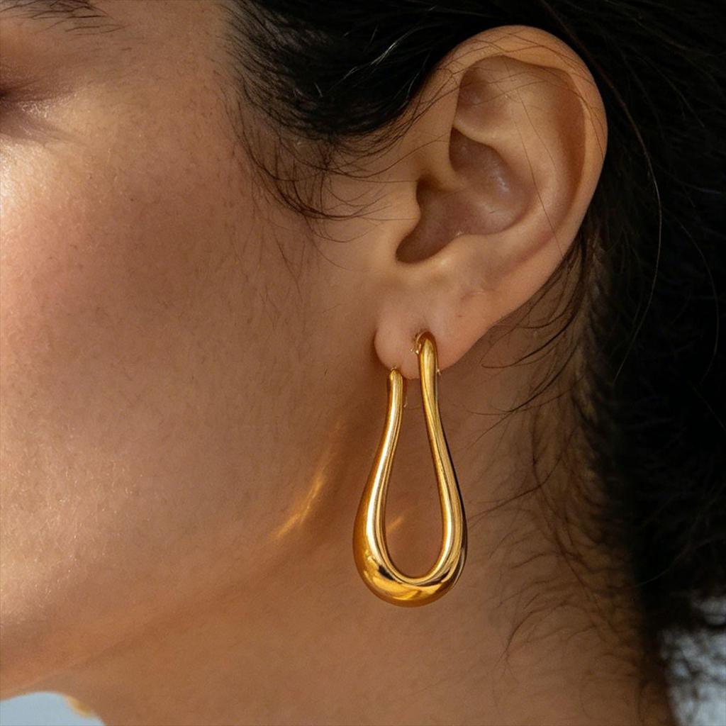 Trendy Stainless Steel Irregular Earrings for Women: High-End, Non-Fading, Stylish Ear Studs