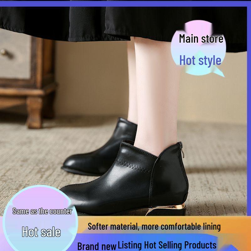 2025 Fashion Versatile Chunky Heel Knee-High & Ankle Boots for Women - Black