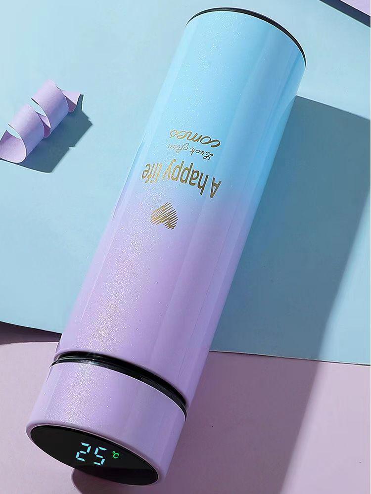 Gradient Color Smart Thermos Cup - 304 Stainless Steel, Temperature Display, Stylish Gift for Girls & Students