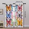 2pcs, Light Filtering Curtains Butterfly Print Polyester Woven (without rod) Stuff Clearance Ldeal for Bedroom, Living Room,