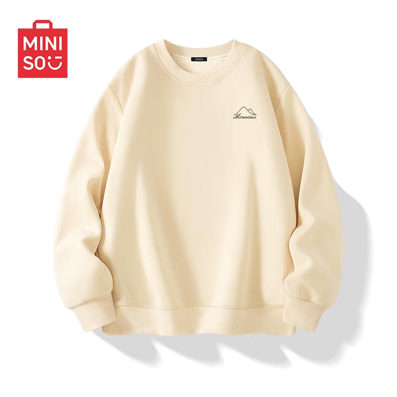 MINISO Men's Thick Lamb Fleece Crewneck Sweatshirt