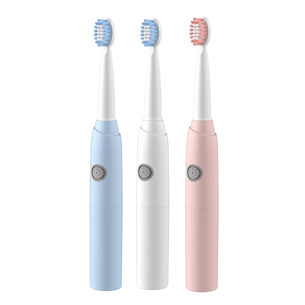 Smart Sonic Electric Toothbrush Low Noise Batteries with 2 Replaceable Brush Heads 2 Min Smart Timer Portable for Travel