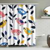 Vintage Floral Bird Print Shower Curtains Perfect For Your Bathroom Decor! (180X180Cm)