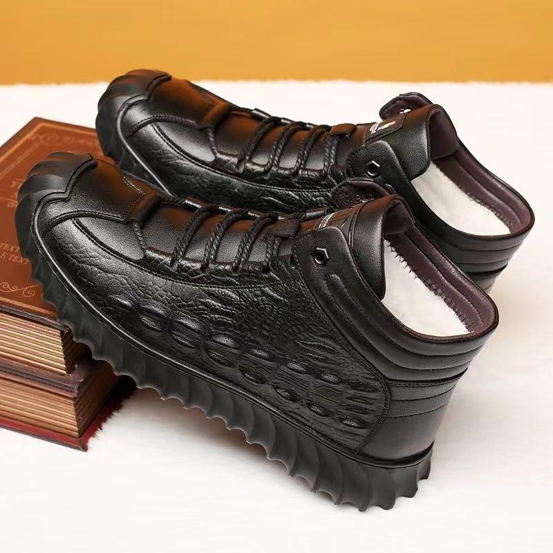 Men's cotton shoes genuine leather cotton boots pilot quick heat shoes velvet thermal cotton leather shoes wool thermal snow boots