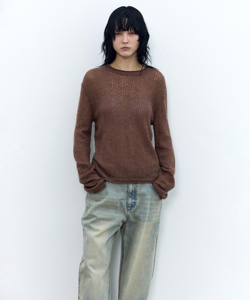 INSILENCE WOMEN Rustic Wool Knit Brown