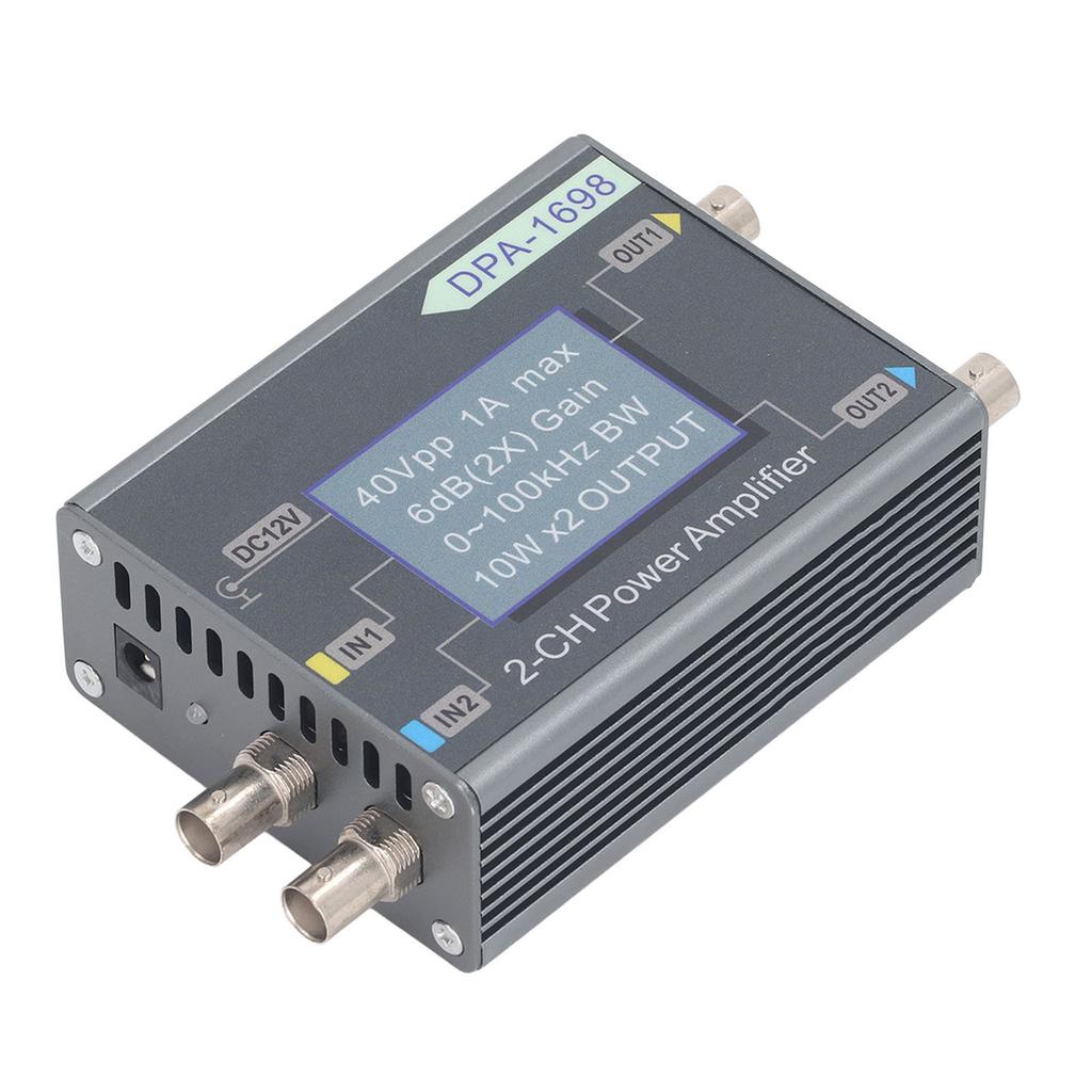 Signal Generator Power Amplifier 0?100KHz 0?40Vpp 2CH 10Wx2 DPA1698 High Power Amplifier