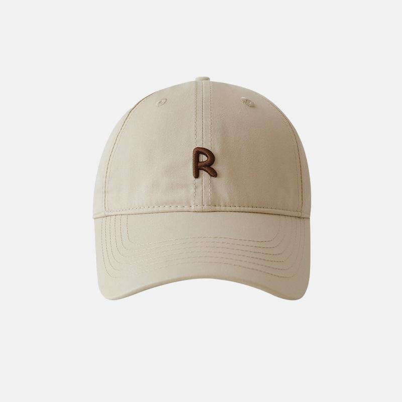 Korean Solid Color Baseball Hat for Women Letter Embroidery Adjustable Sunshade Peaked Duck Tongue Cap Girls Outdoor Sports Hat Adjustable