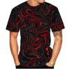 Summer Round Neck 3D Swirl Print Top Fashionable Casual Short Sleeved Men's T-shirts