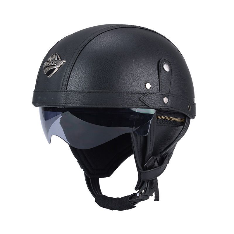 Retro Helmet Motorcycle Scoop Helmet Motorcycle American Riding Electric Bike Helmet Men's Retro Cruise Car Personality Helmet