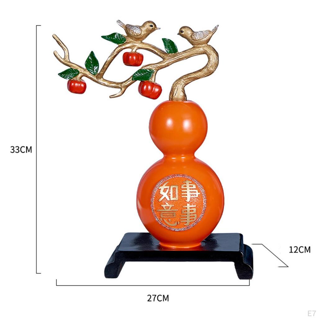 Gourd Statue Collectible Crafts Ornament Fortune Handmade Figurines for Desktop Furnishing Interior