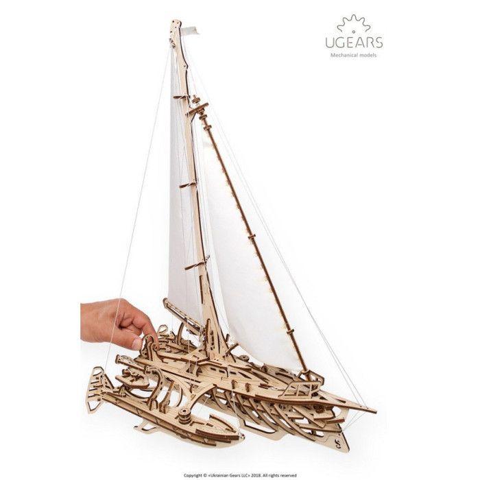 Ugears 3D Puzzle Trimaran Merihobus Bateau En Bois Pour Le Modélisme