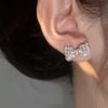 Silver Needle Zircon Pearl Bow Stud Earrings Individual Cold Wind Earrings Light Luxury High Sense Earrings Design Sense Niche