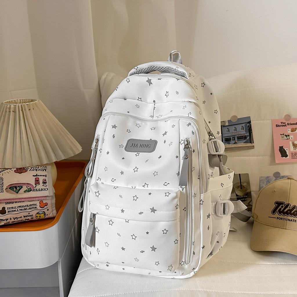 Schoolbag Korean Version of Small Fresh Schoolbag Japanese Princess Versatile Cute Star Printed Backpack Junior High School Class Backpack