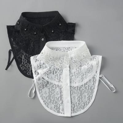 Women'S Fake Collar Lace Fake Neck Shirt Collar With Decorative Crew Neck Sweater Shirt Fake Collar