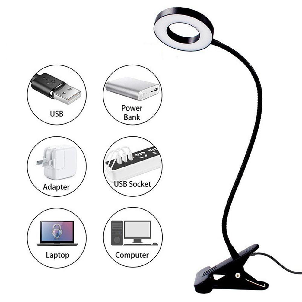 LED Reading Table Light Horn Model Eye-Caring Night Light 360°Flexible Study Read Light for Photographing Reading Makeup