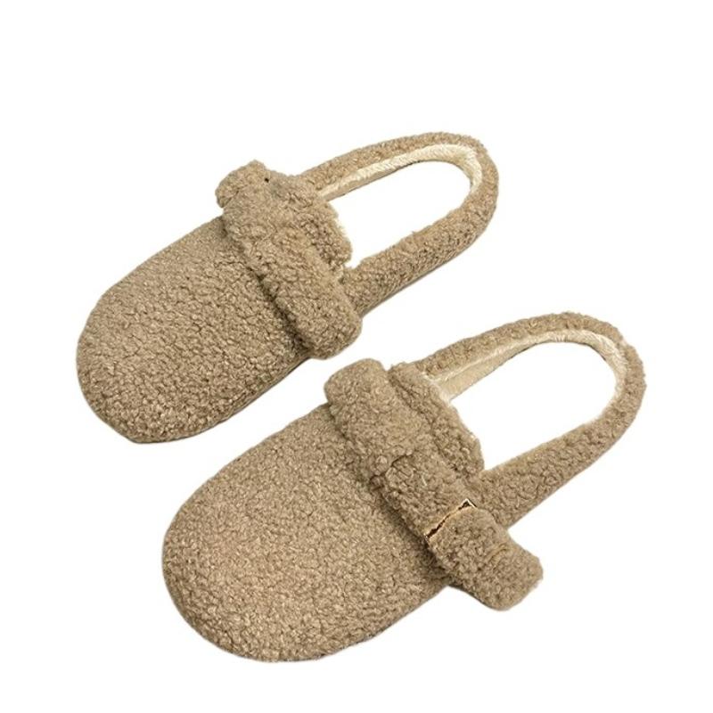 Fashion Fur Slippers Women New Mules Shoes Flats Suede Short Plush Shoes 2025 Winter Woman Sneakers Fashion Flip Flops Slingback Slides