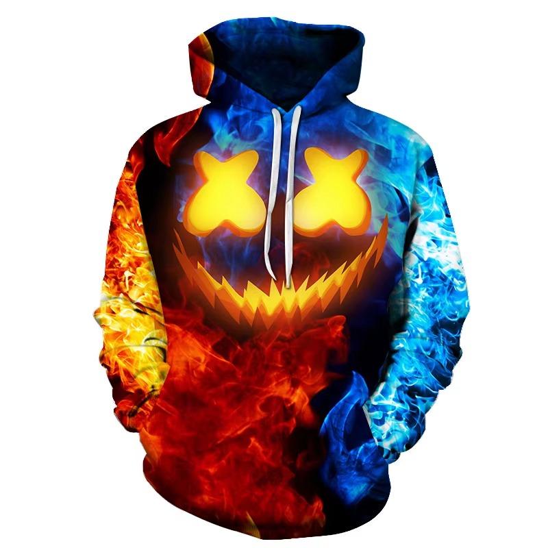 Funny Mens Halloween Smiling Face Hoodie 3d Print Men Hooded Sweatshirt Men's Clothing Men Oversized Sweatshirts Hoodie