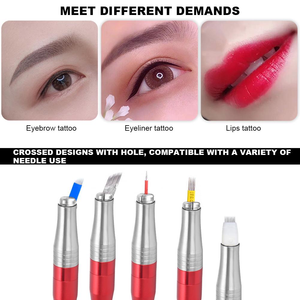Microblading Pen Manual Tattoo Pen for SemiPermanent Makeup Eyebrow Tattoo(Red )