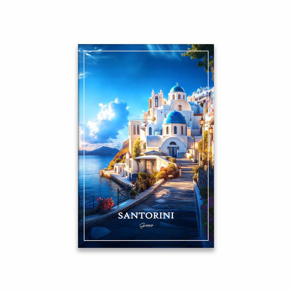 Colorful Santorini Print Santorini Vintage Travel Poster Greece Vintage Wall Art Travel Canvas Painting Home Decoration