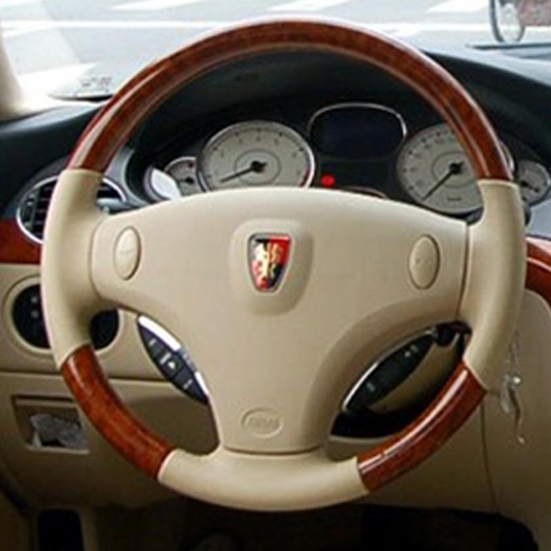 

Для Roewe 750 2007-2009 Ручная прошивка Совершенно новый Кожаный с текстурой персикового дерева Нескользящий автомобильный Руль style 1