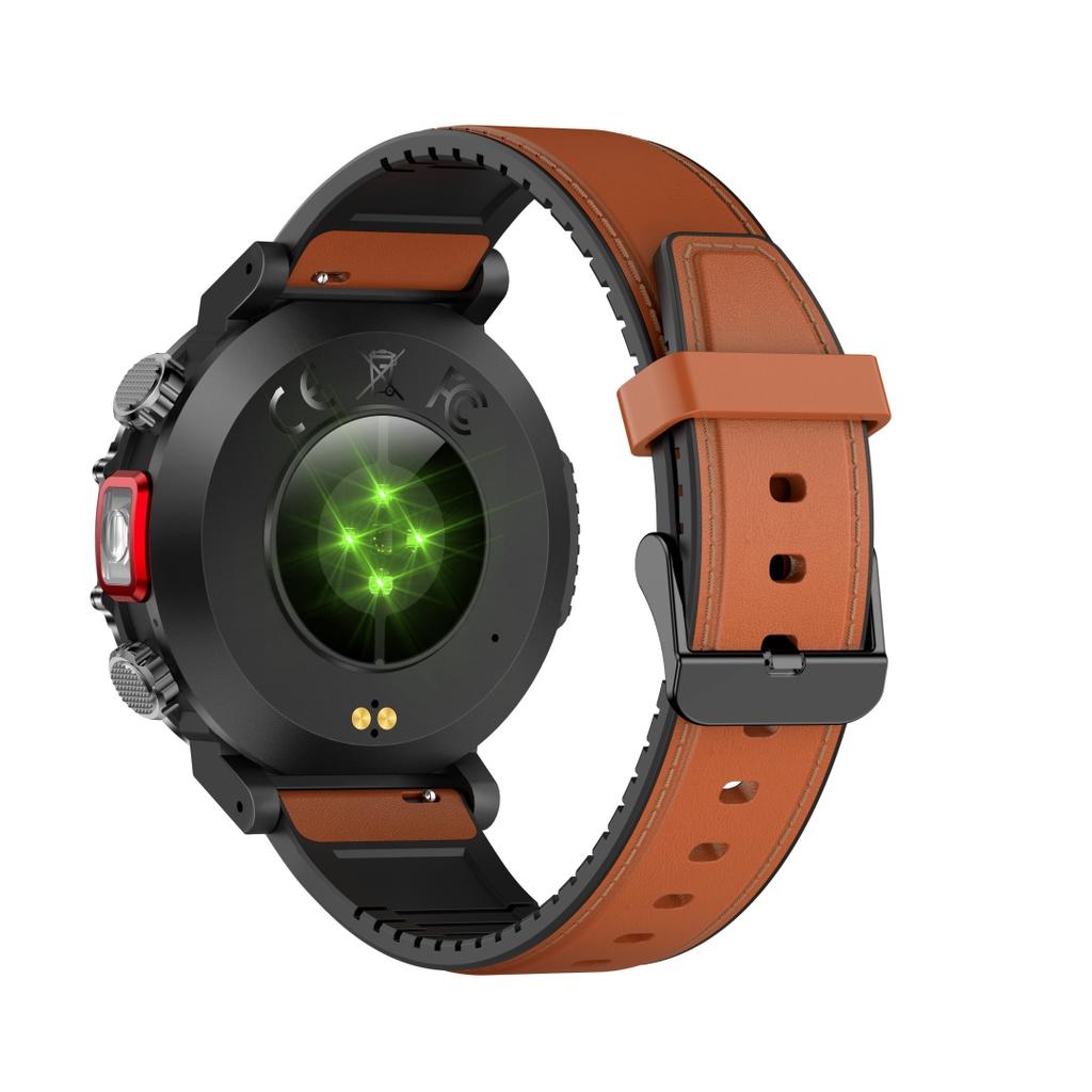 Rainbuvvy HT32 Bluetooth Smartwatch 1.43inch IPS 360x360 Full Touchscreen BLE5.0 IP68 Waterproof Multiple Color Flashlight Android Smart Watch