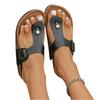 Summer Women Cork Flat Sandals Soft Thong Slip On Adjustable Buckle Casual Footwear for Outdoor Beach Walking