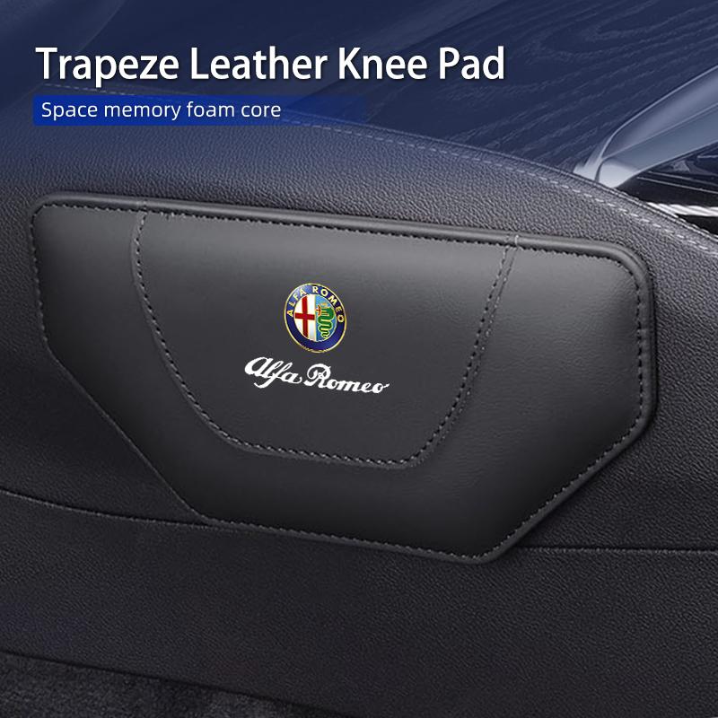 Car Leather Knee Pad Interior Pillow Comfortable For Alfa Romeo 159 Giulietta Giulia 147 Mito 166 GT Stelvio F1 Brera Volante
