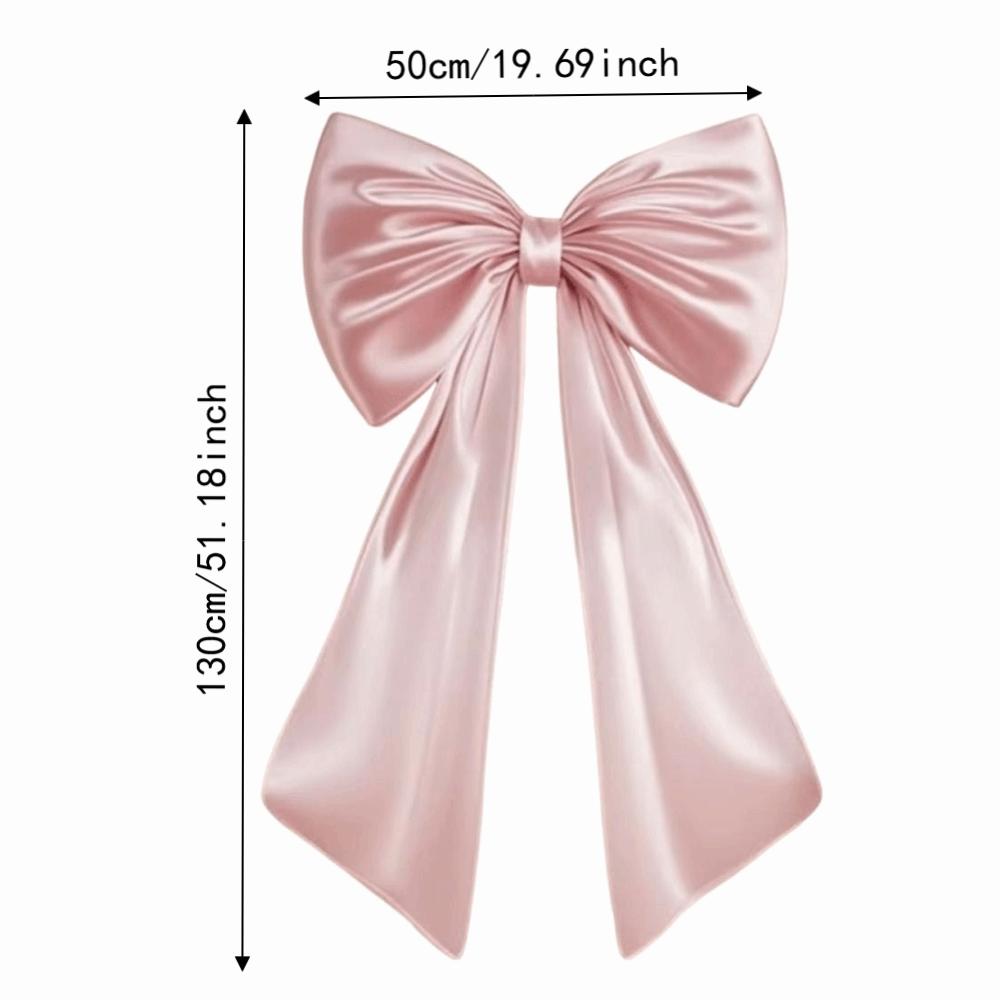 Elegant Large Christmas Bowknot Solid Color 50x130cm Xmas Tree Topper Bows DIY Creative Giant Ribbon Bowknot