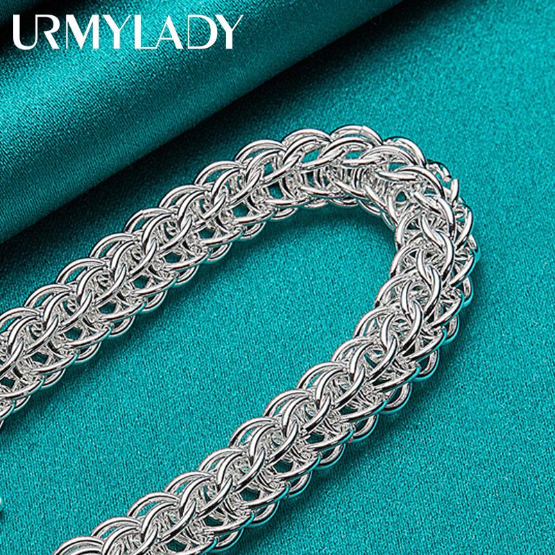 Pulsera multicírculo de plata de ley 925 para mujer, joyería con dijes de moda