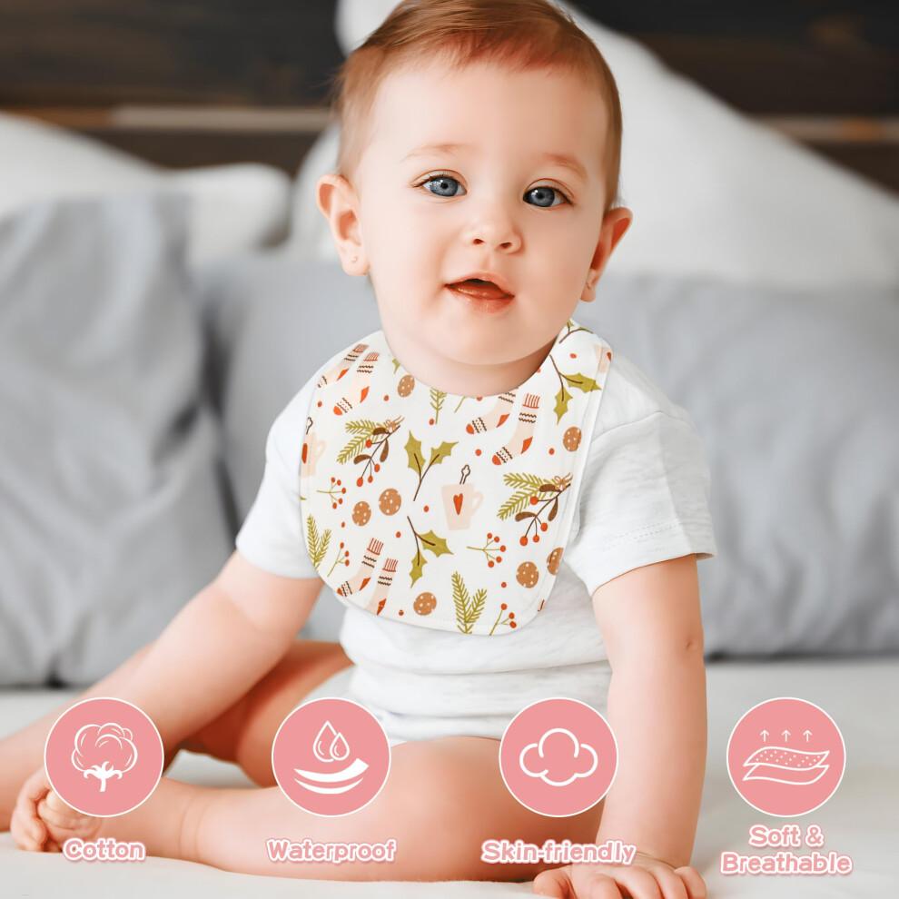 Yafane Baby Dribble Bibs Waterproof Absorbent Cotton Drool Bibs for Baby Boys Girls Unisex Bibs Toddlers Infants for Feeding and Teething 10 Pack (Pi