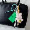 Y2K Braided Rope Bag Pendant High-grade Cute Plush Bear Keychain Pendant With Card Holder Fashion Bag Accessories for Women Girl
