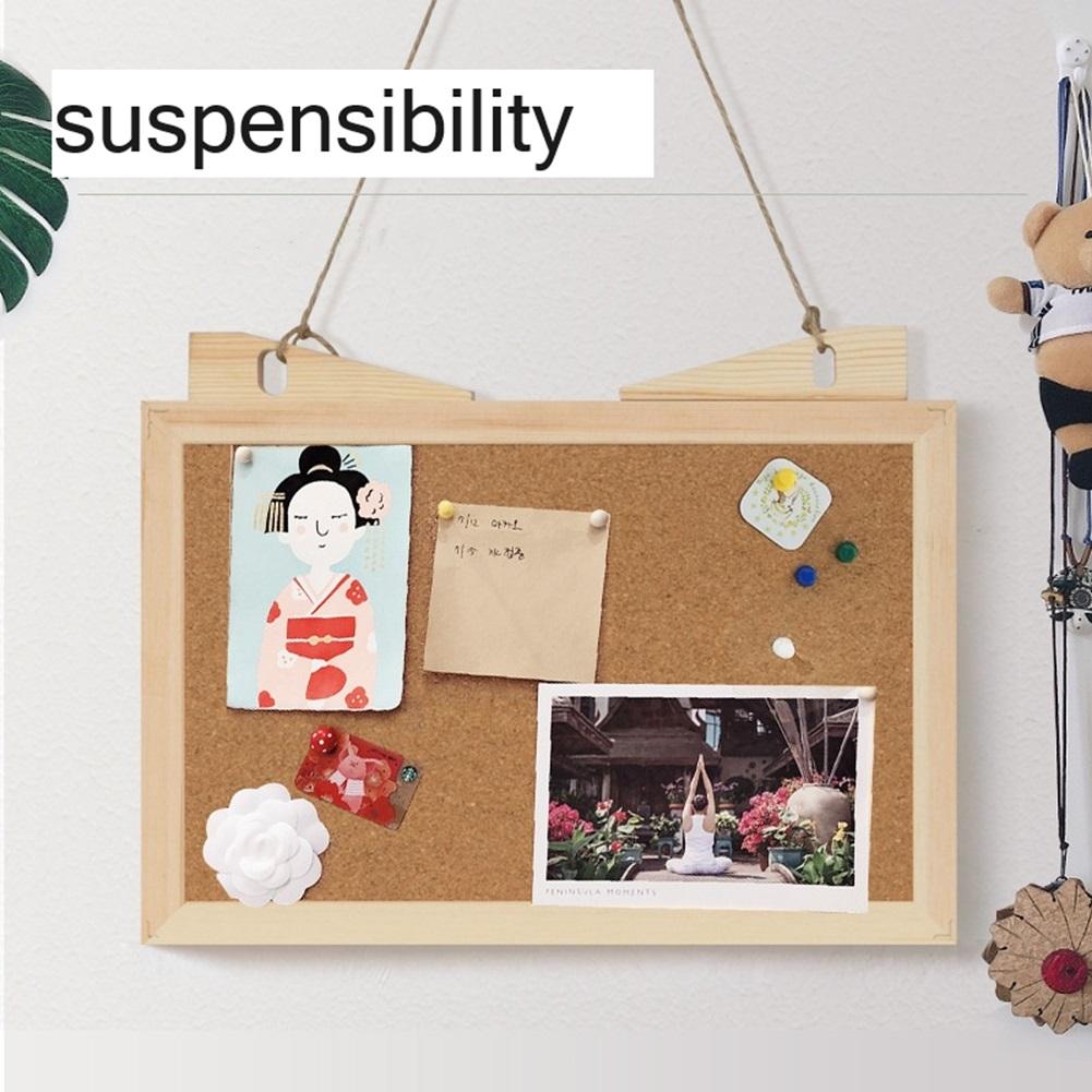 Desktop Cork Board Stand Rectangle Wood Frame Small Bulletin Board Vision Board