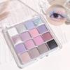 16 Farben Kühle Pastell-Lidschattenpalette, Matt Schimmernd Glitzernd Lidschatten Make-up Palette, Rosa Blau Lila Grau Langanhaltendes Smokey Eye Kit